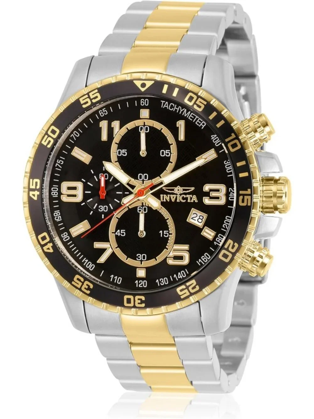 Men's Chronograph Watch with Textured Dial & Stainless Steel Band - Stylish